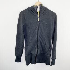 Lululemon Dark Grey Full Zip Activewear Scuba Hoodie Jacket Women's Size 6